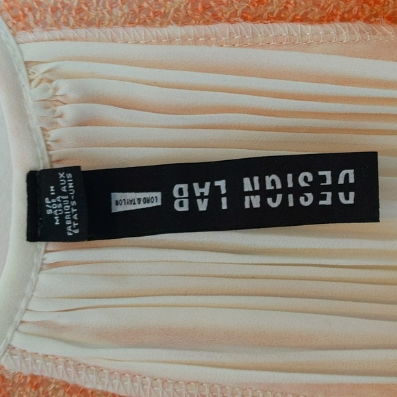 Lord & Taylor Design Lab Peach Blouse Accordion Pleated Back Shirt - Picture 2 of 3